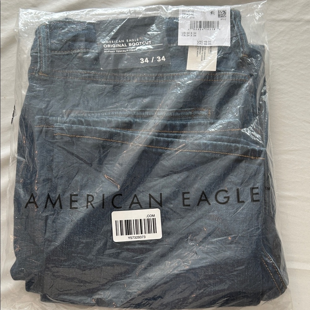 American Eagle Outfitters Men's Dark Blue Bootcut Jeans